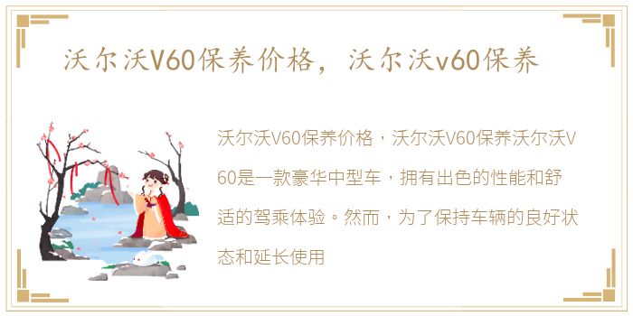 沃尔沃V60保养价格，沃尔沃v60保养