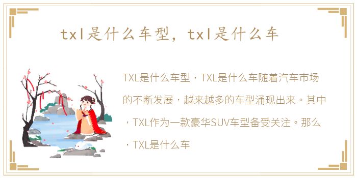 txl是什么车型，txl是什么车