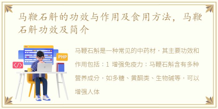 马鞭石斛的功效与作用及食用方法，马鞭石斛功效及简介