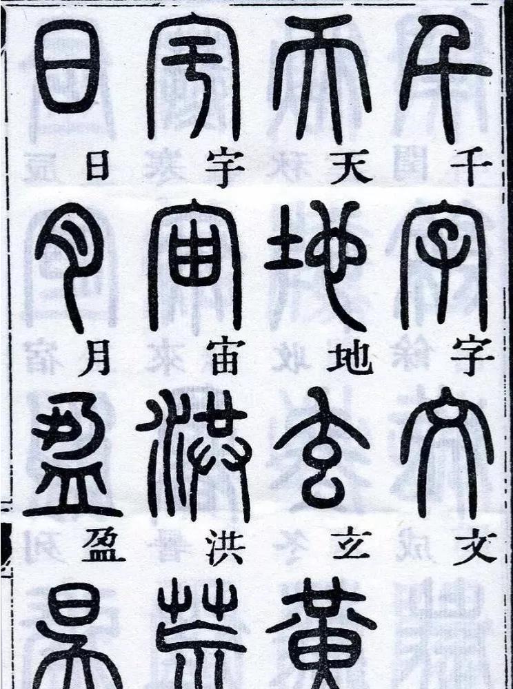 邓石如小篆《千字文》中“人、木、日”出现字形上部的字要如何写？