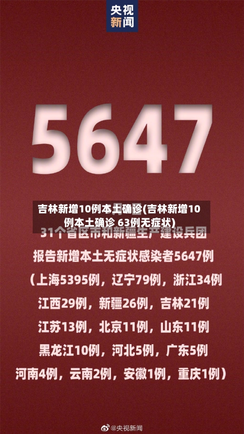 吉林新增10例本土确诊(吉林新增10例本土确诊 63例无症状)