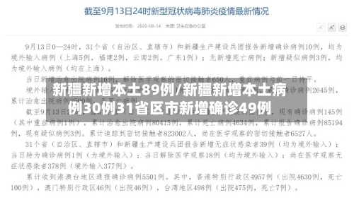 新疆新增本土89例/新疆新增本土病例30例31省区市新增确诊49例