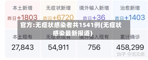 官方:无症状感染者共1541例(无症状感染最新报道)