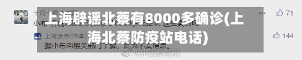 上海辟谣北蔡有8000多确诊(上海北蔡防疫站电话)
